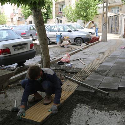 از سر گیری دوباره پروژه های عمرانی منطقه 4 تهران در سال 1400 / تثبیت  و بهسازی رفیوژ خیابان فرجام و محله شمیران نو در منطقه 4